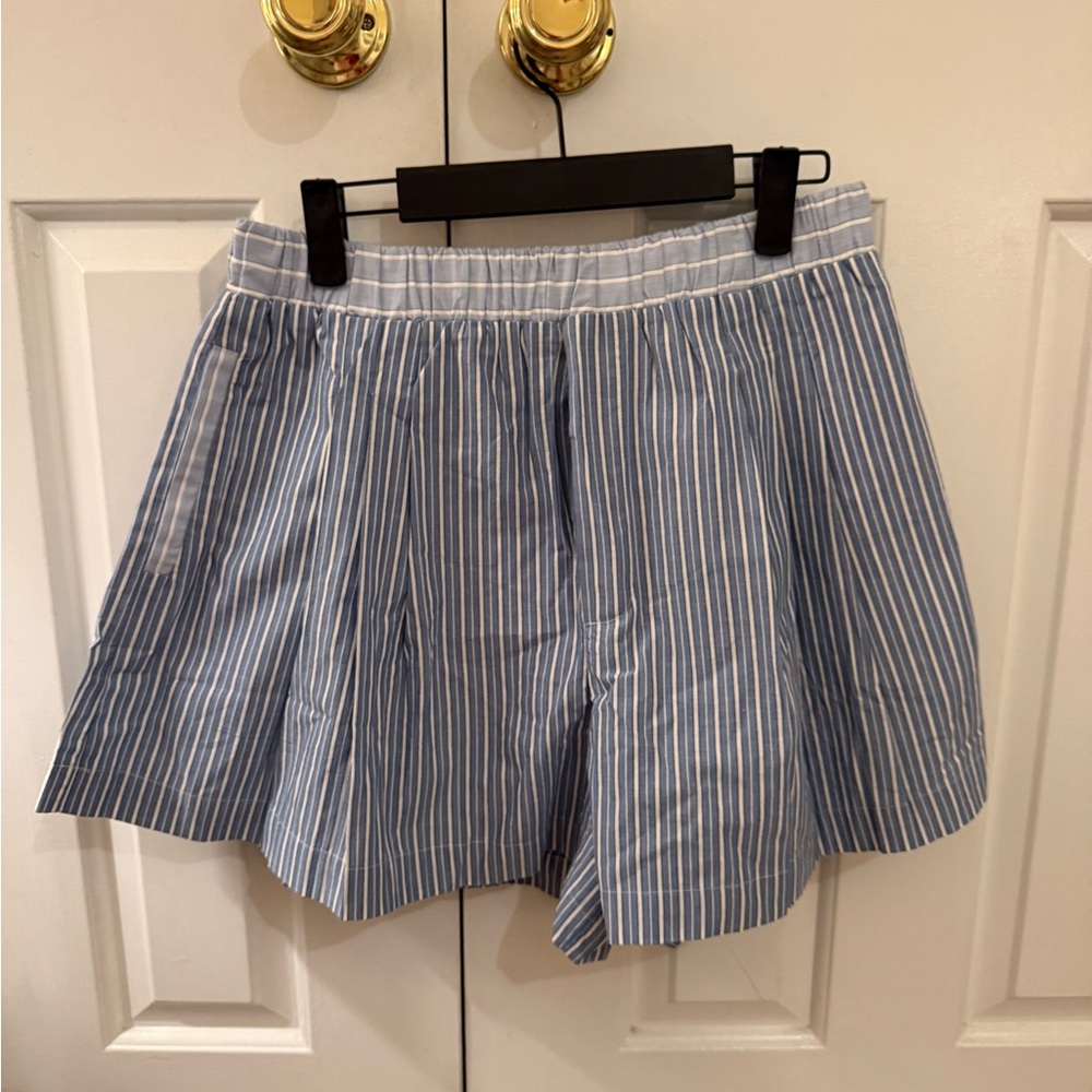Sea New York Helmi Striped Shirting Pleat Shorts BNWT size Medium